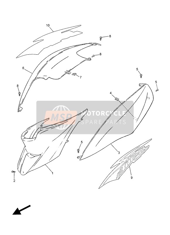 5RWF173100PJ, Fianchetto, Laterale 3, Yamaha, 0